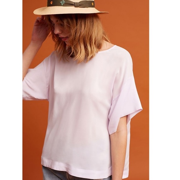 Anthropologie Textured Silk Tee NEW XSP PXS new with tag - Picture 2 of 7